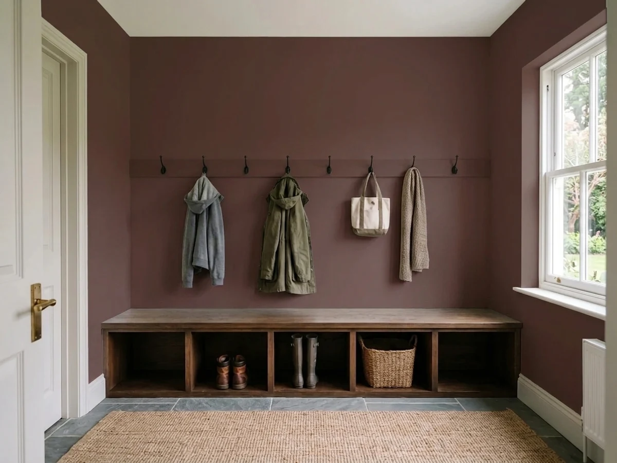 Benjamin Moore Raphael in a mudroom