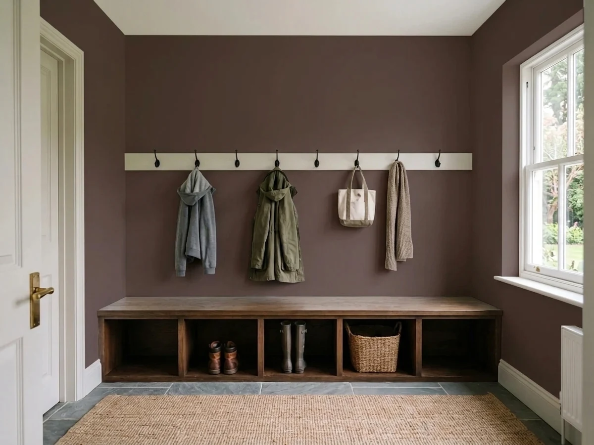 Glidden Ranch House Brown in a mudroom