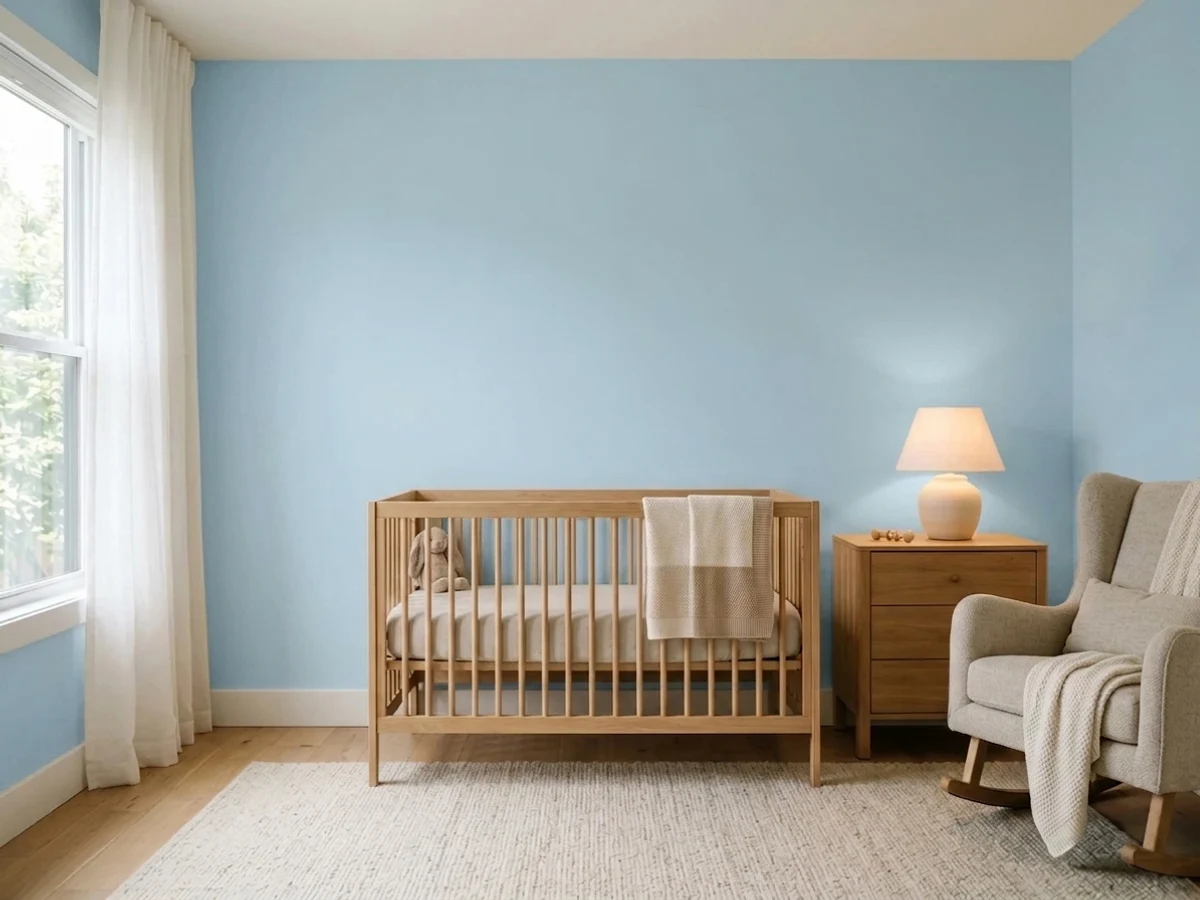 soft dusty blue — trending blue nursery colors 2026