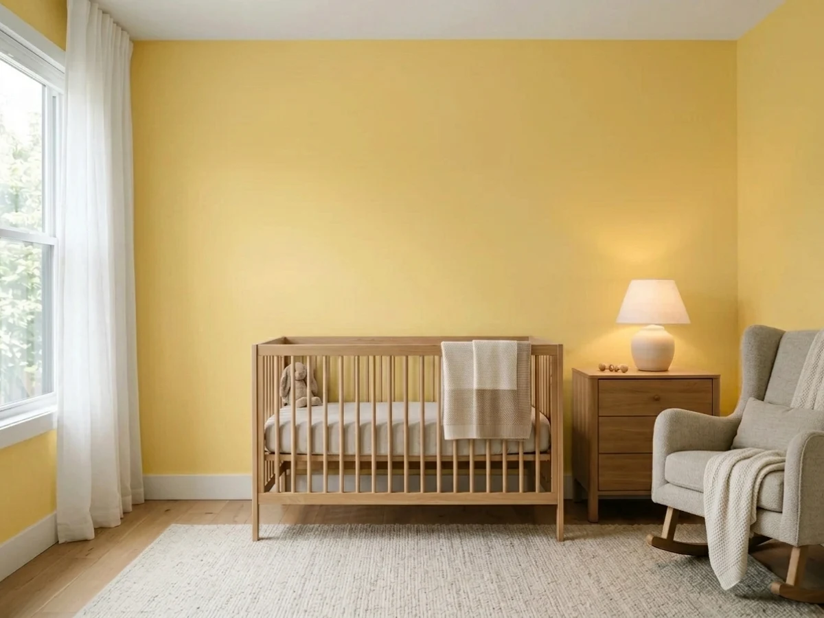 warm butter walls — trending yellow nursery colors 2026