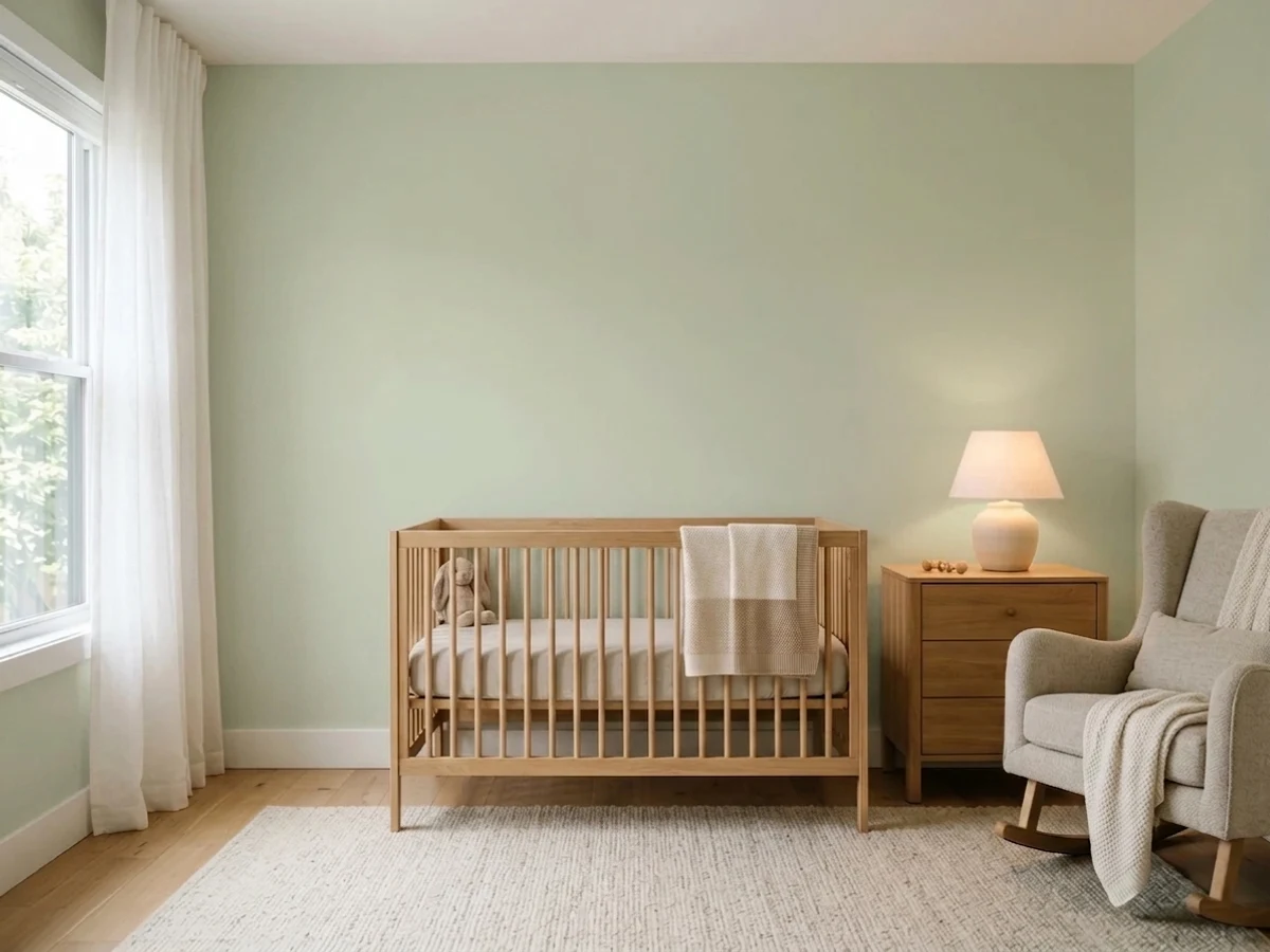 deep botanical green wall — trending green nursery colors 2026