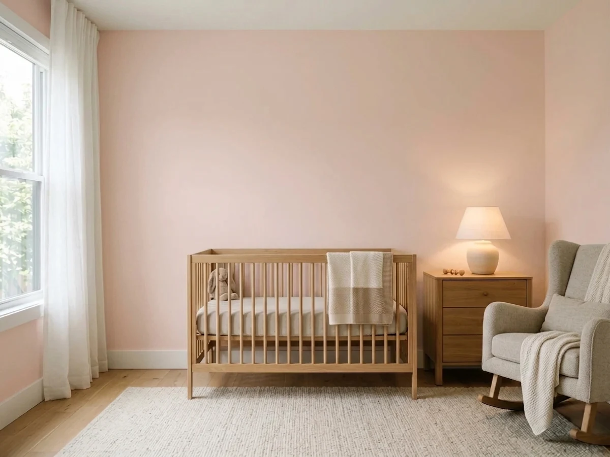 Benjamin Moore Tissue Pink in a nursery