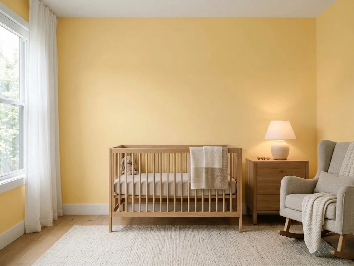 Sherwin-Williams Butter Up in a nursery