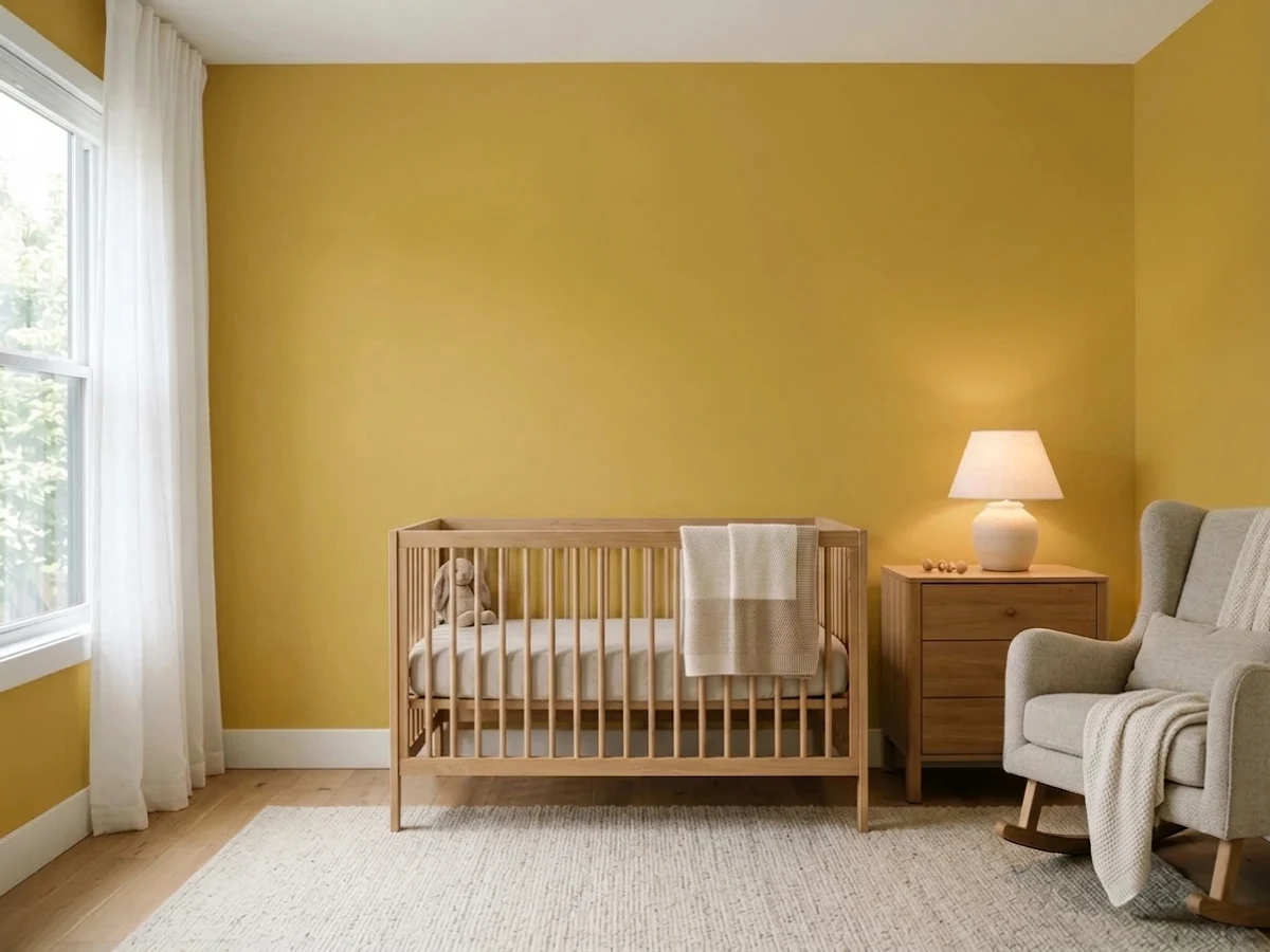 Sherwin-Williams Eastlake Gold in a nursery