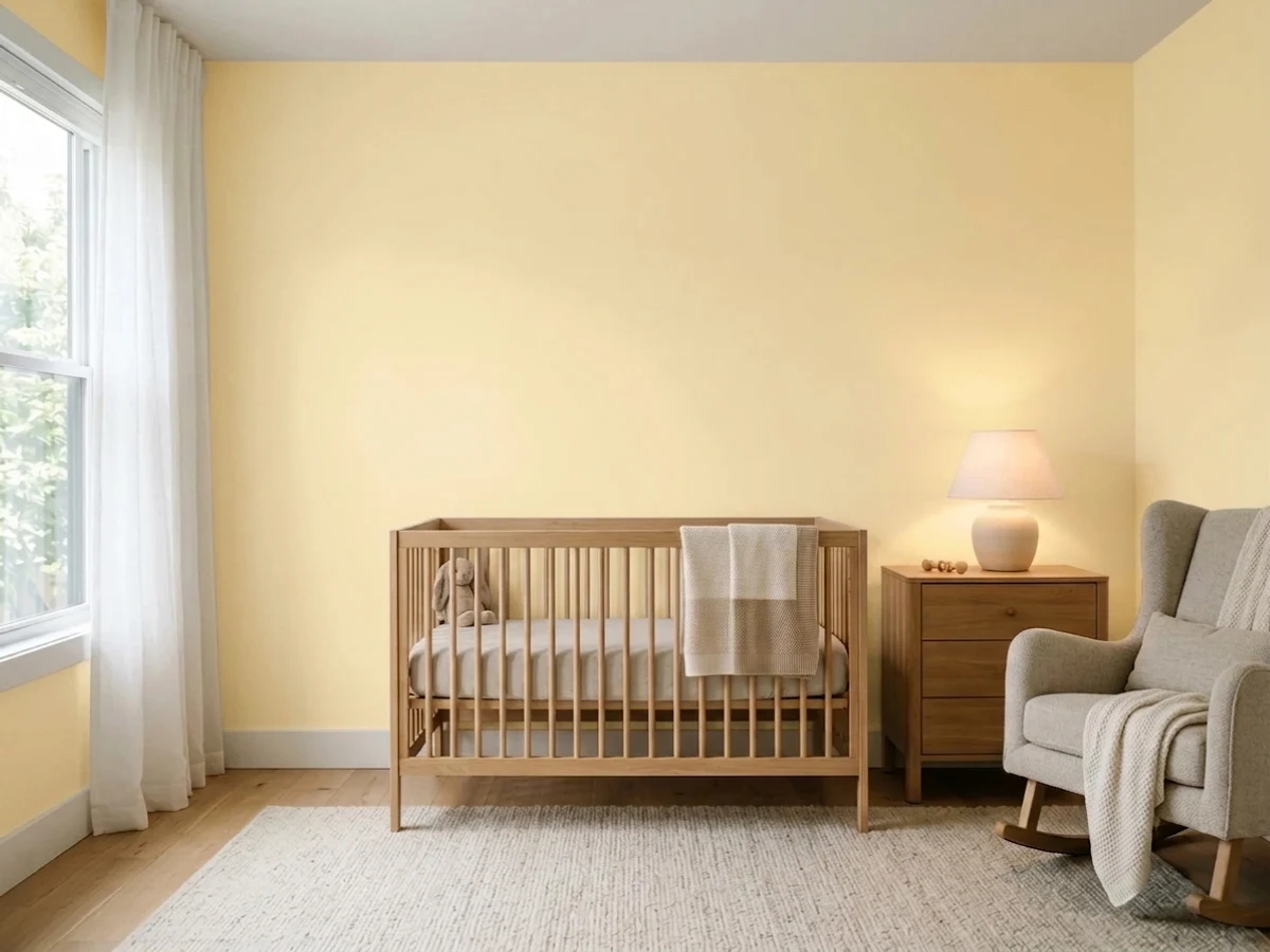 Sherwin-Williams Lemon Chiffon in a nursery