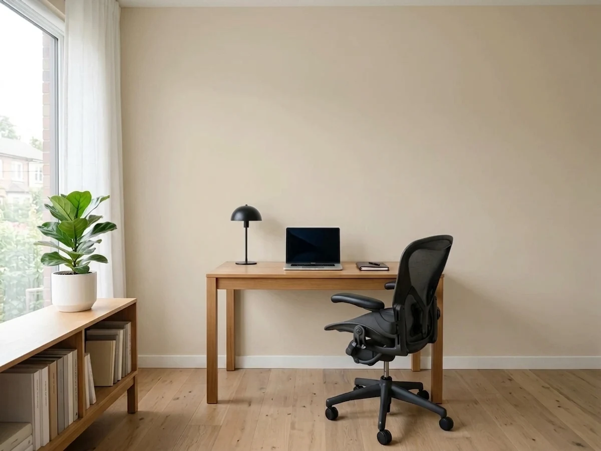 warm tan neutral — trending neutral home office colors 2026