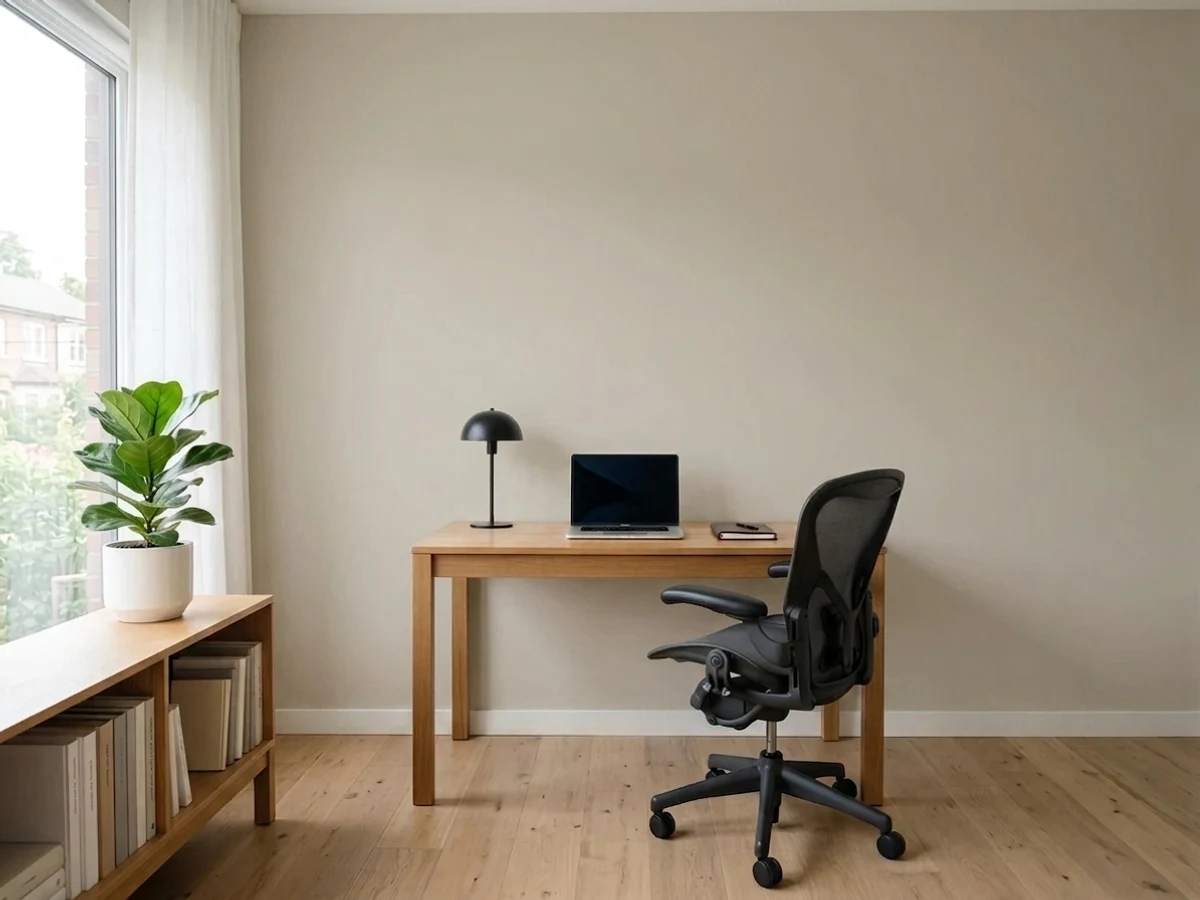 Benjamin Moore Cedar Key in a office