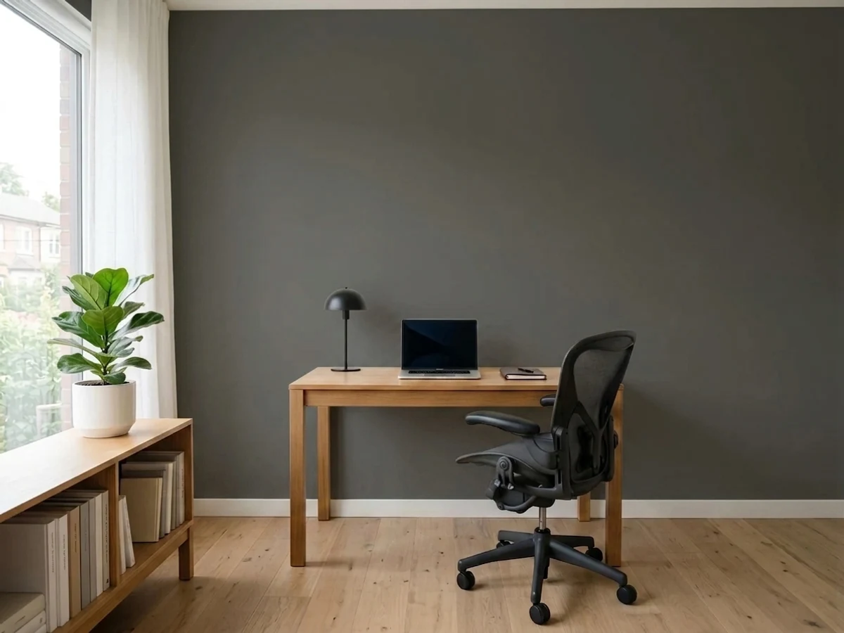 Benjamin Moore Iron Mountain in a office