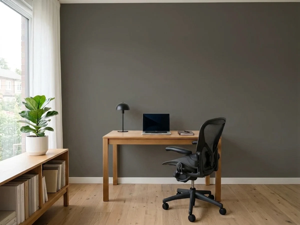 deep charcoal statement wall — trending gray home office colors 2026