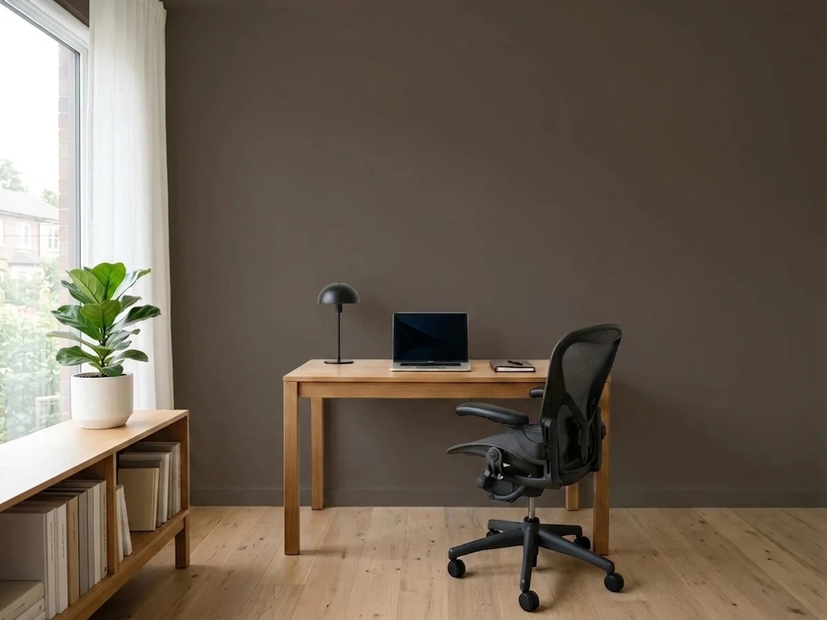 Benjamin Moore Oxford Brown in a office