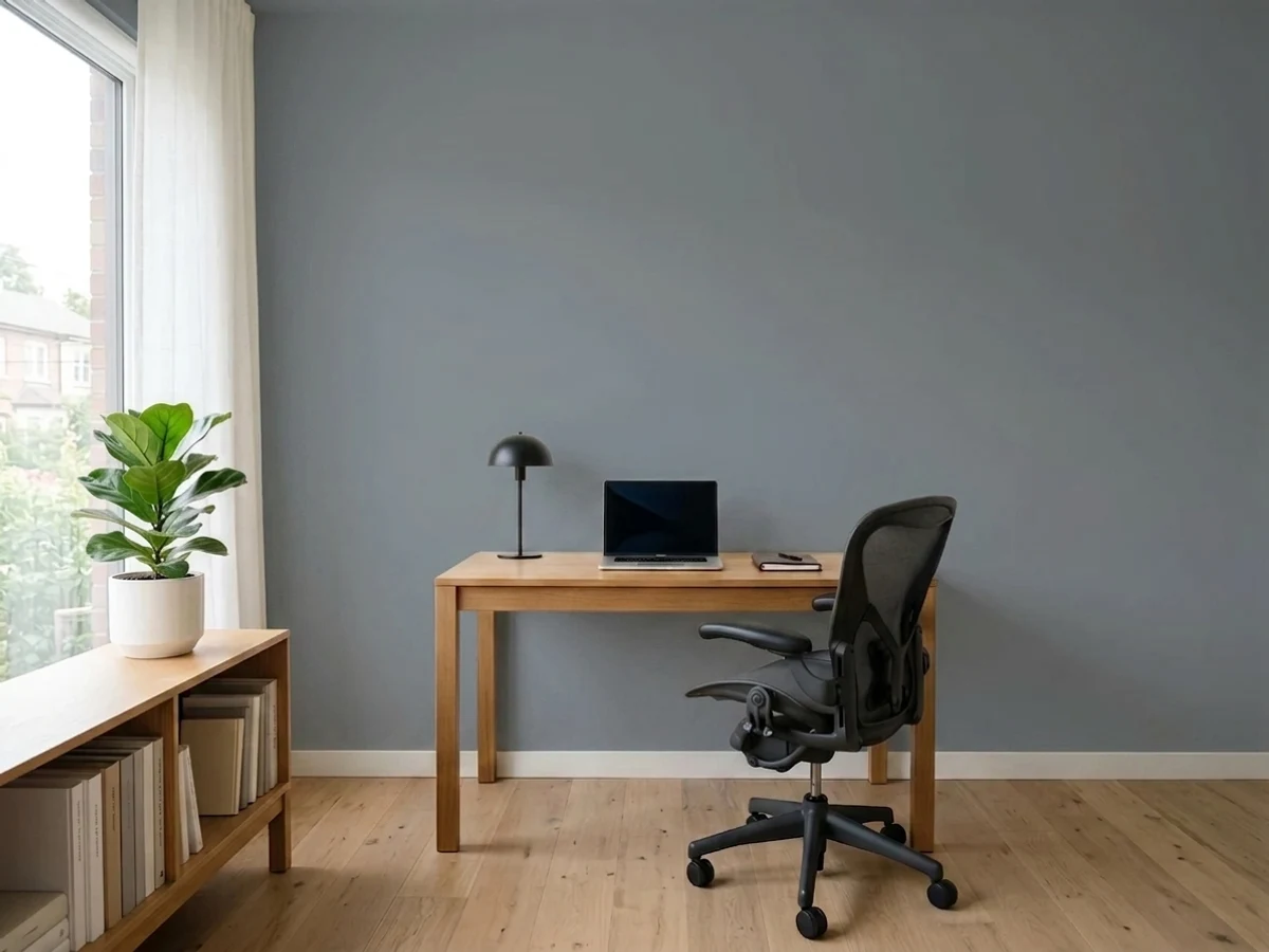 Benjamin Moore Wolf Gray in a office