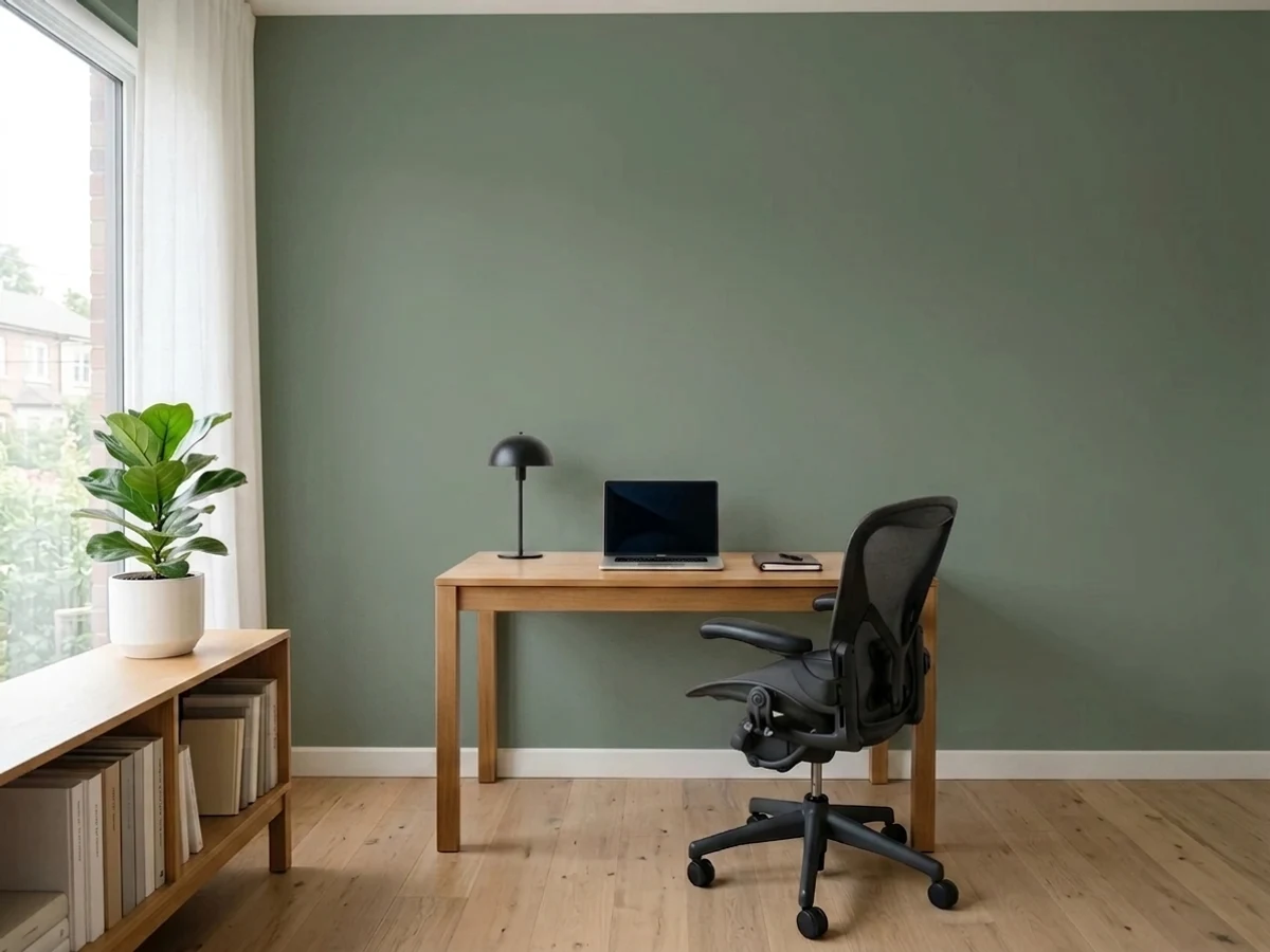Farrow & Ball Card Room Green in a office