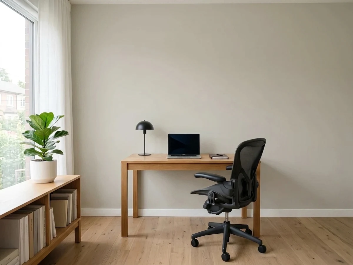Sherwin-Williams Agreeable Gray in a office