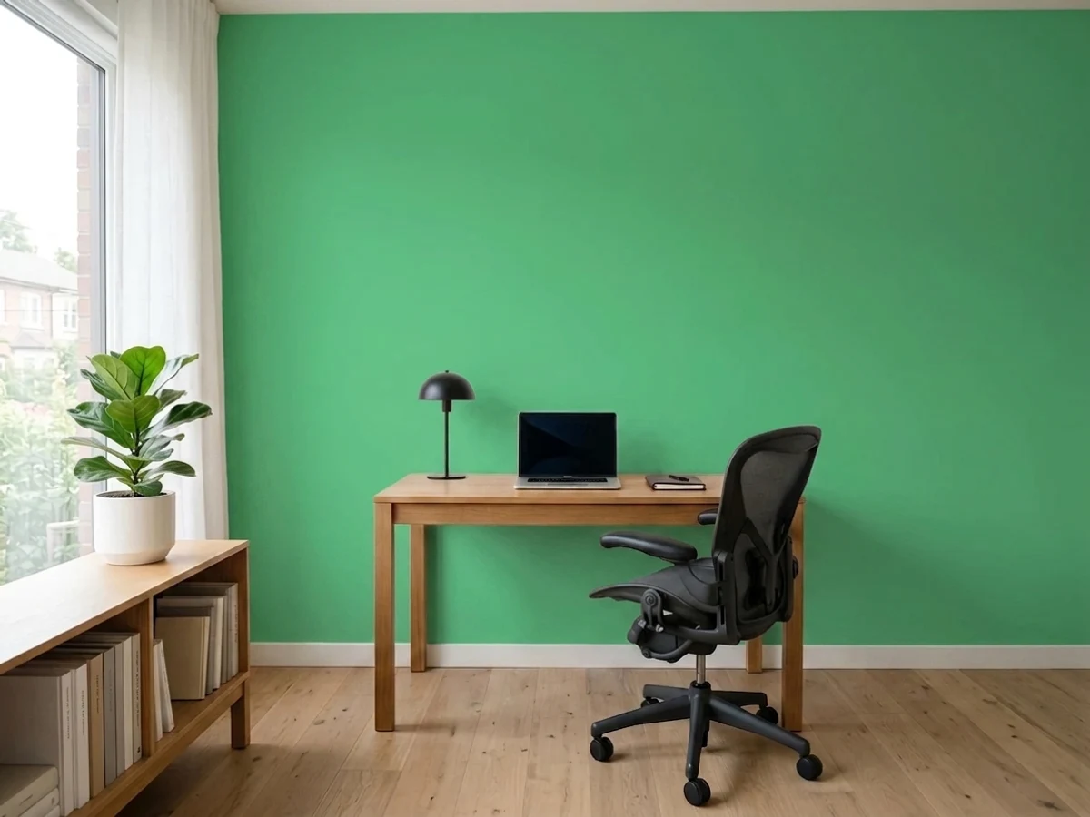 Sherwin-Williams Black Emerald in a office