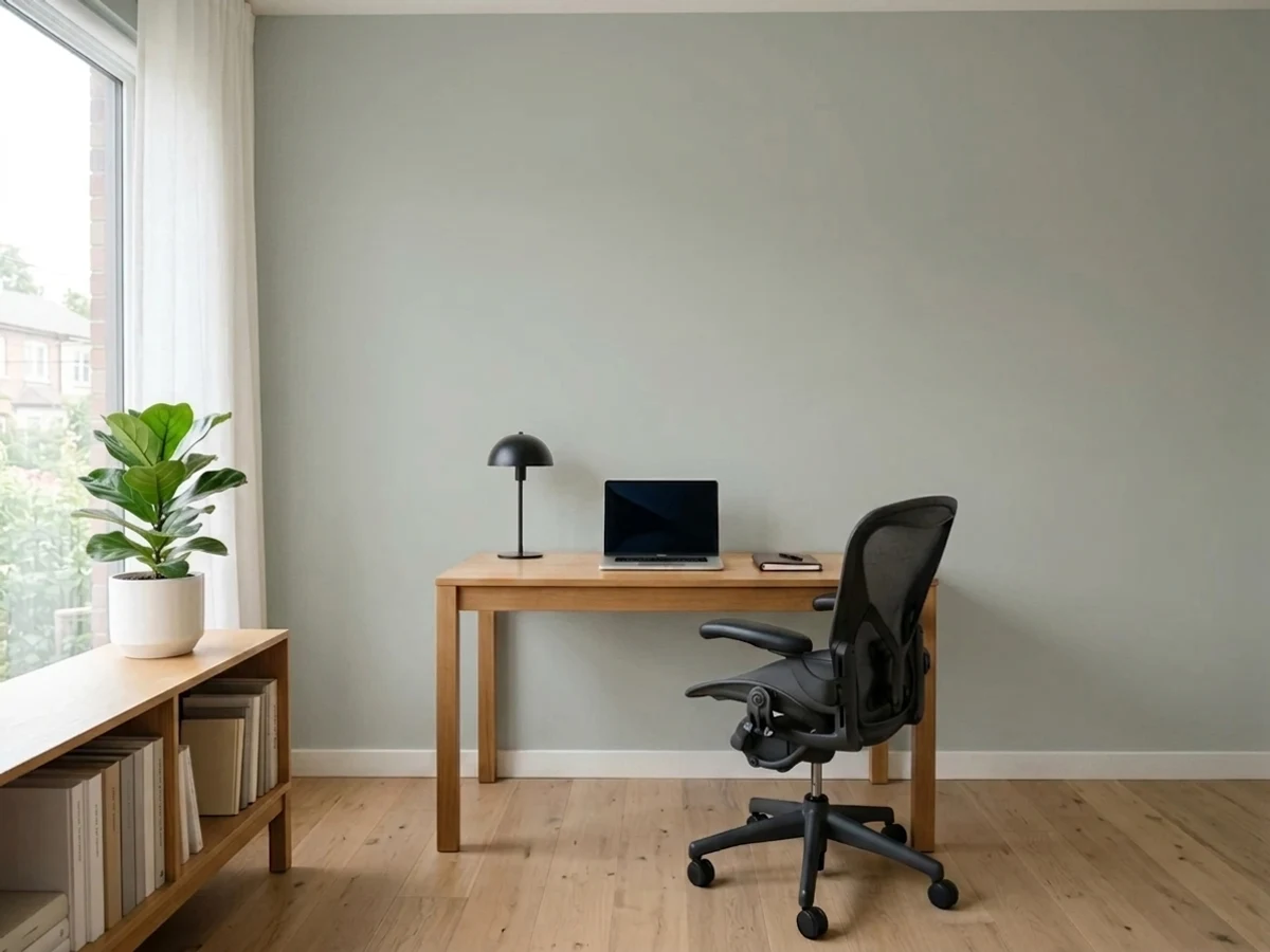 Sherwin-Williams Comfort Gray in a office