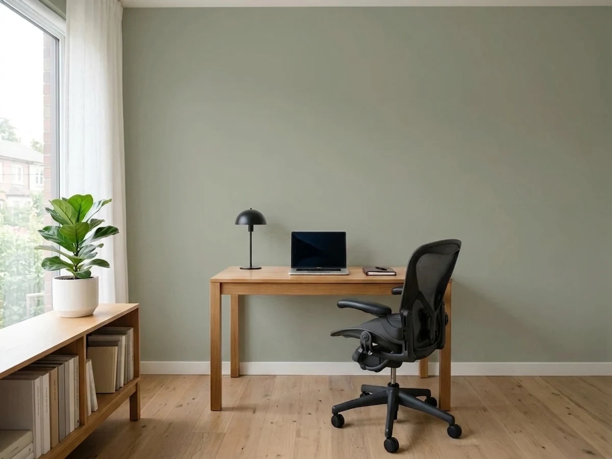 deep moody green walls — trending green home office colors 2026