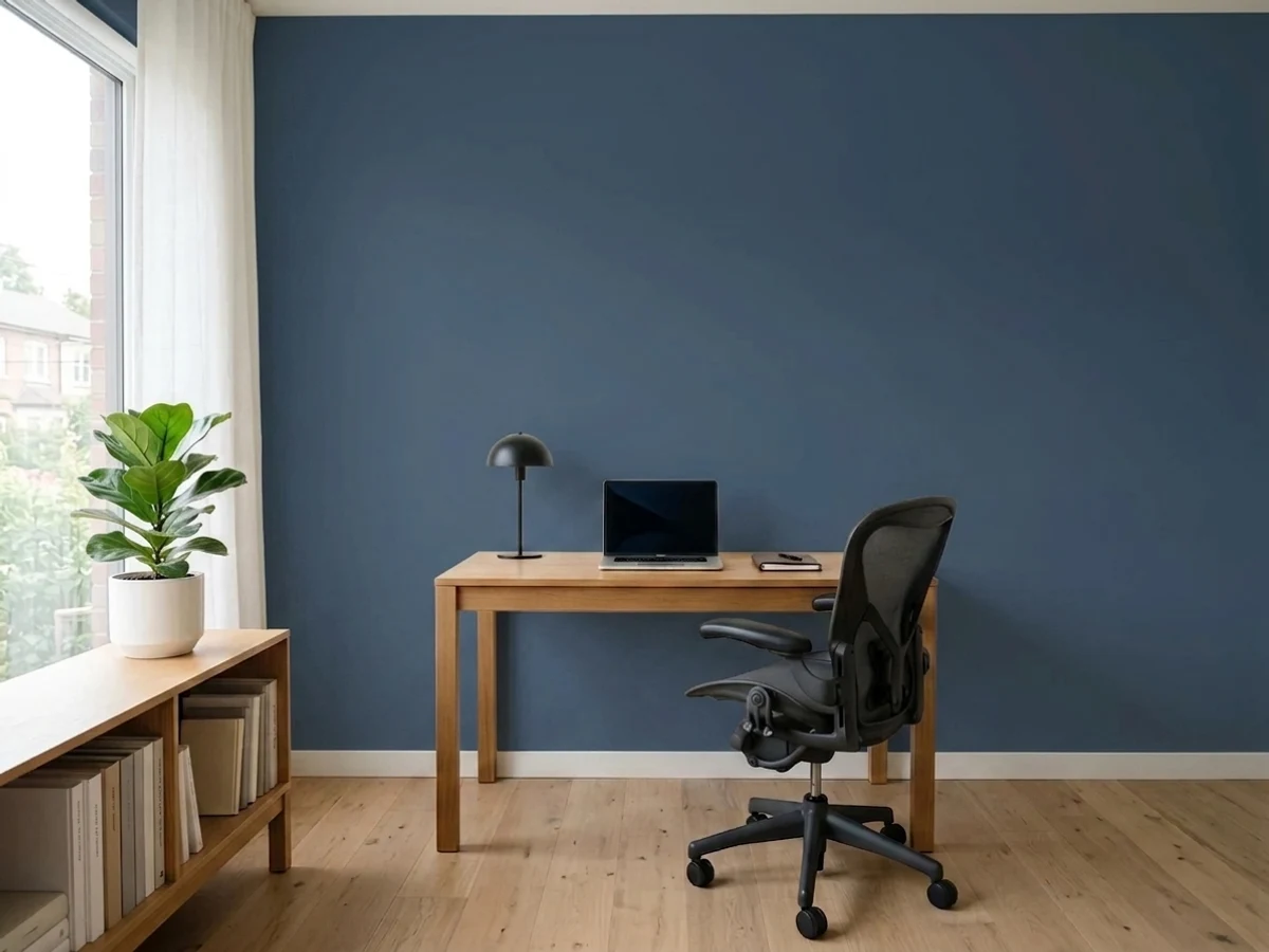 inky indigo color-drenching — trending blue home office colors 2026