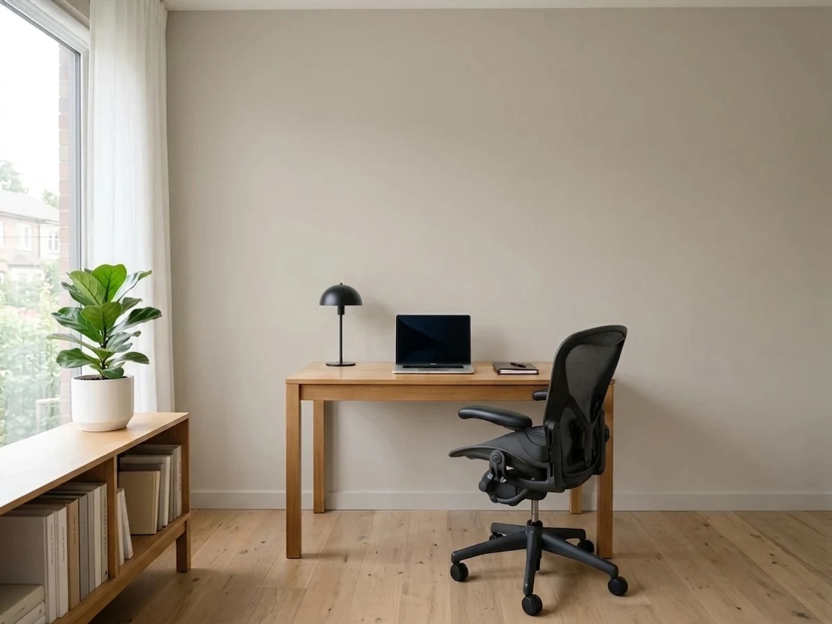 Sherwin-Williams Popular Gray in a office
