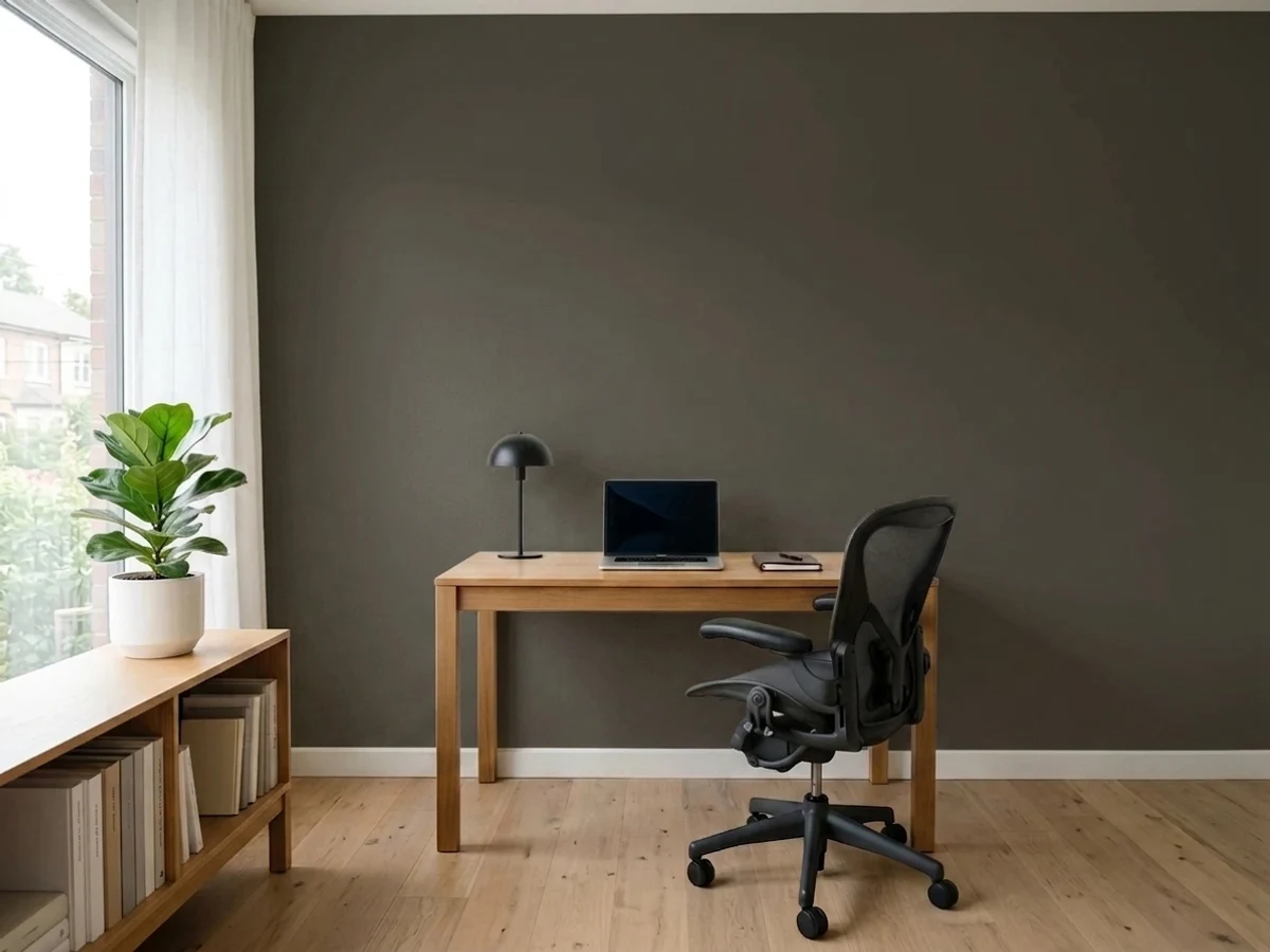 Sherwin-Williams Urbane Bronze in a office