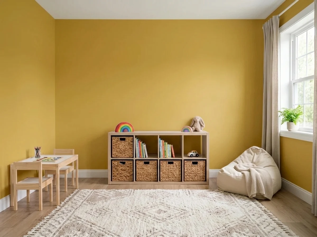 Behr Gold Ink in a playroom