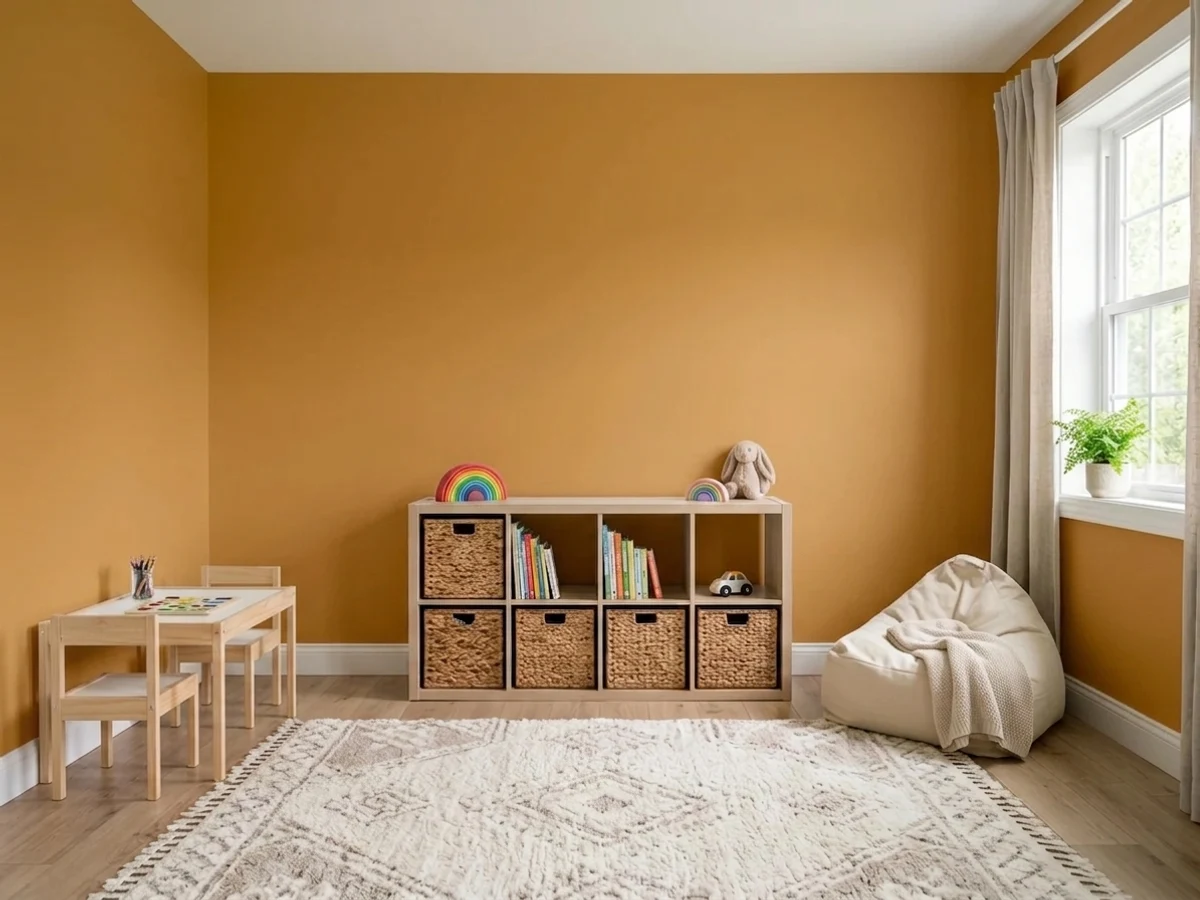 Behr Mustard Seed in a playroom