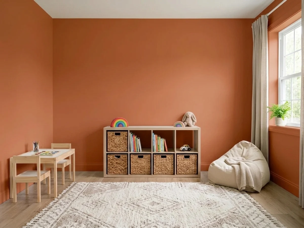 Benjamin Moore Pilgrimage Foliage in a playroom