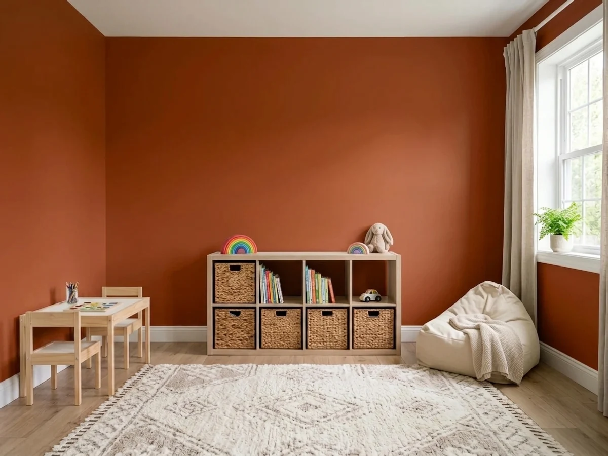 Benjamin Moore Rust in a playroom