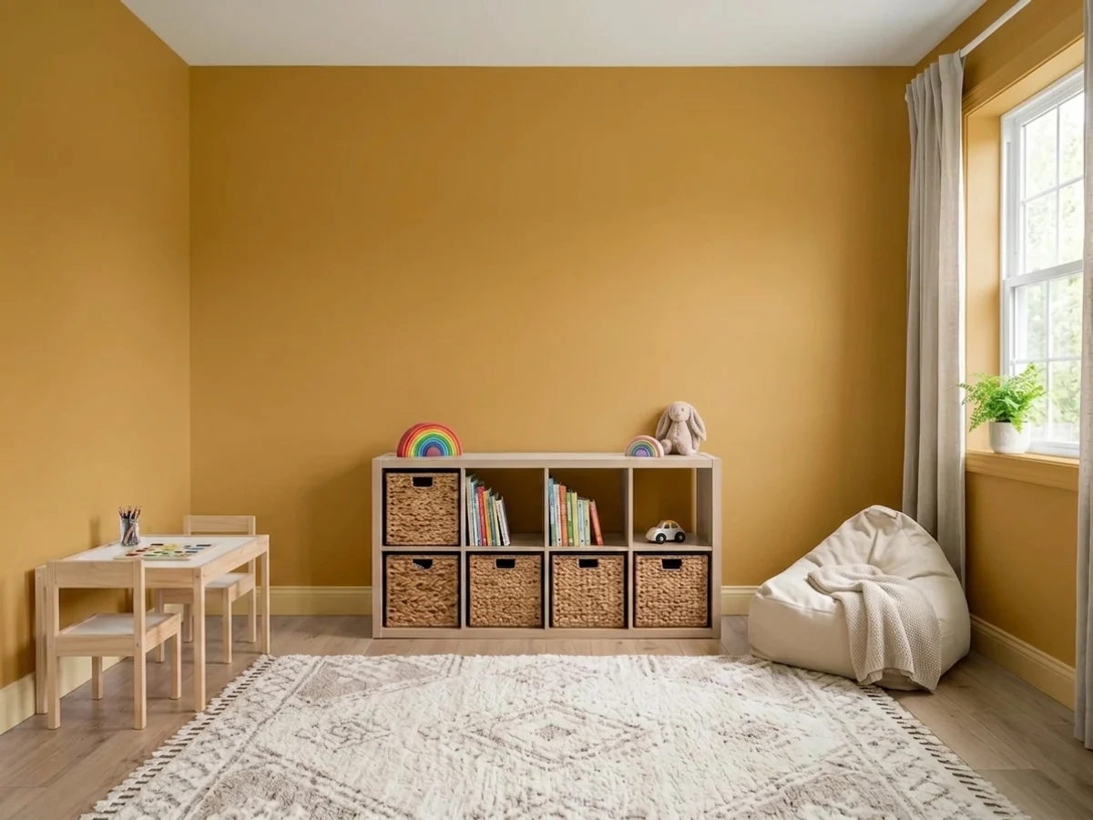 Benjamin Moore Yellow Oxide in a playroom