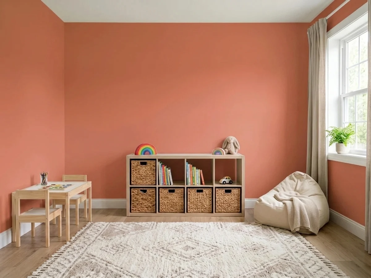 Room painted in Terracotta