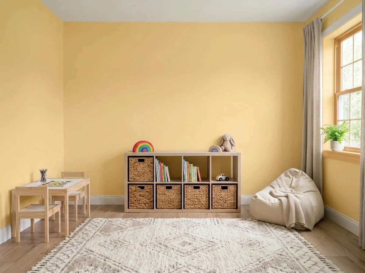 Sherwin-Williams Butter Up in a playroom