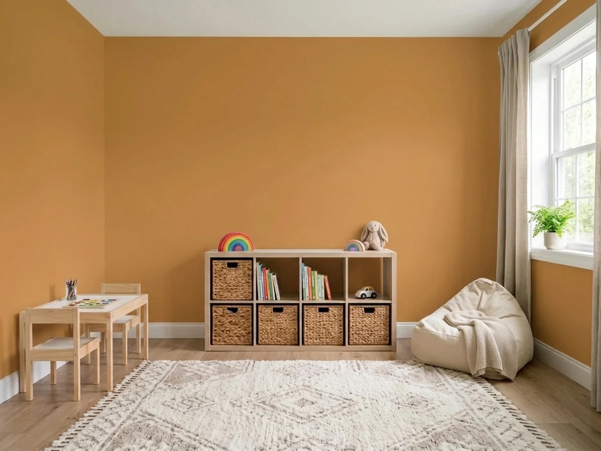 Sherwin-Williams Cut the Mustard in a playroom