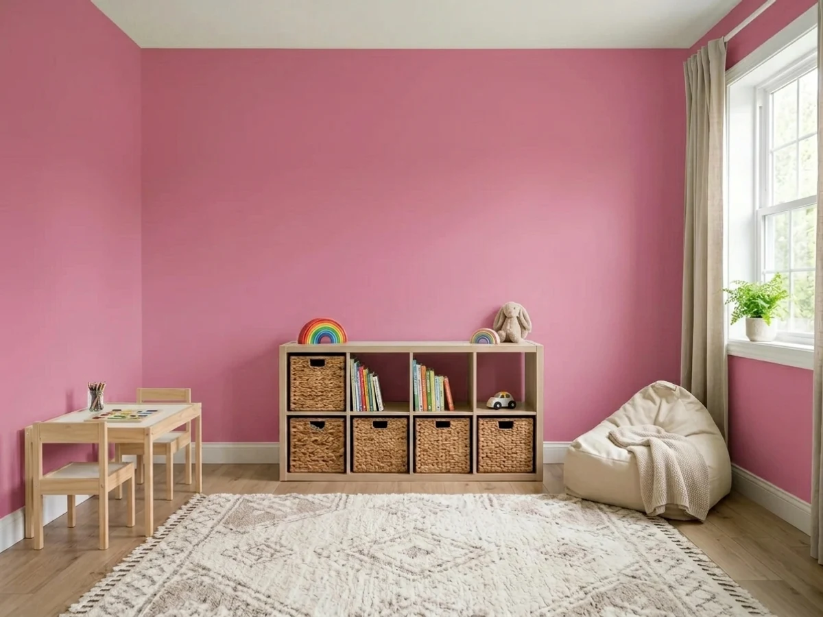 Sherwin-Williams Hibiscus in a playroom