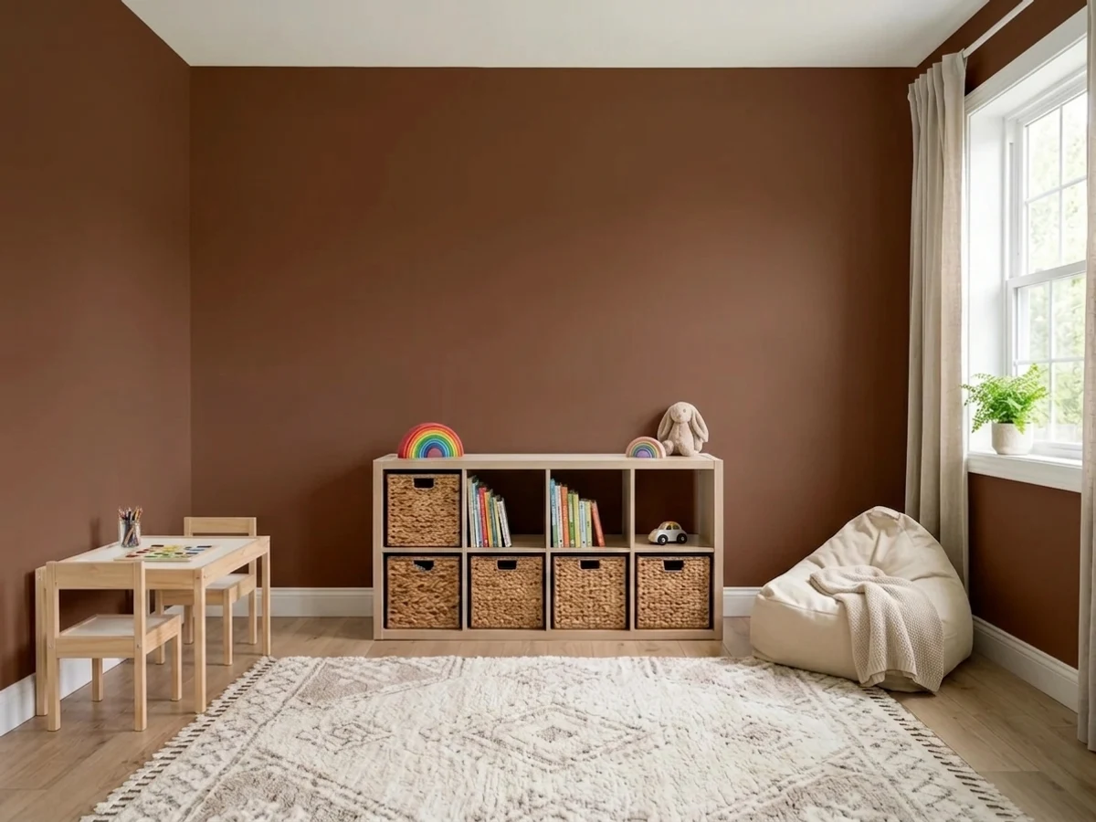 Valspar Cowboy Suede in a playroom