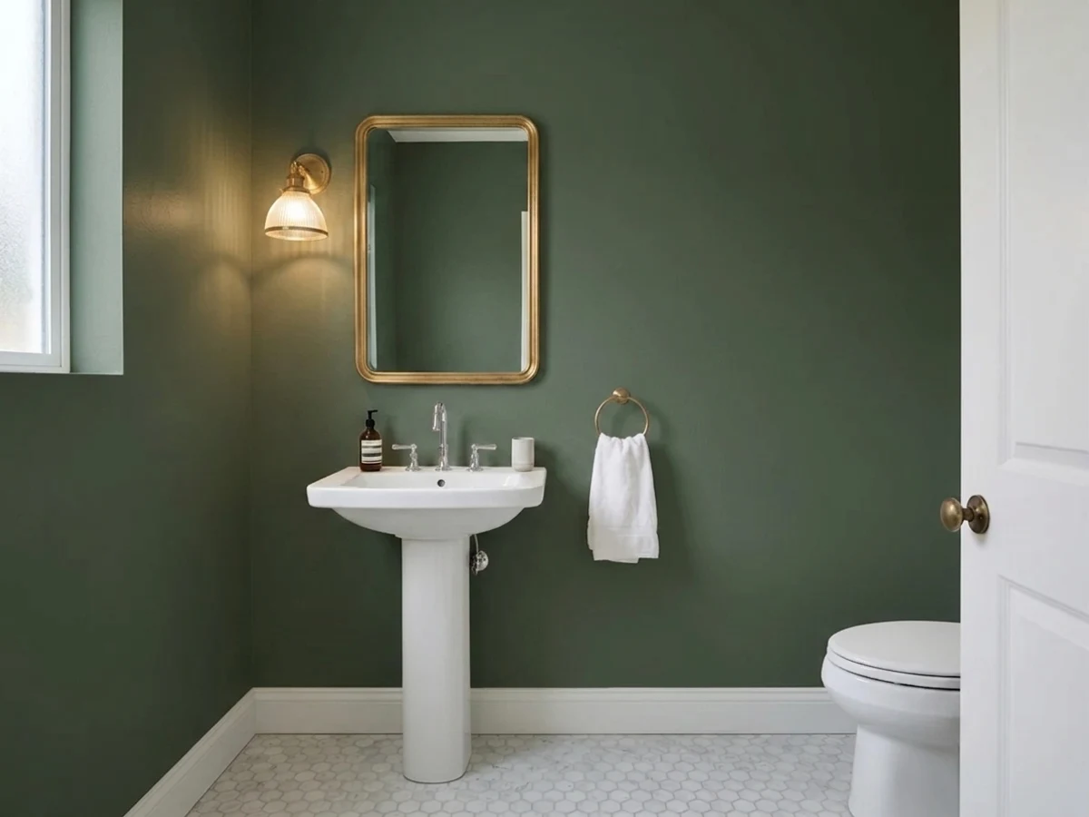 Behr Black Bamboo in a powder room