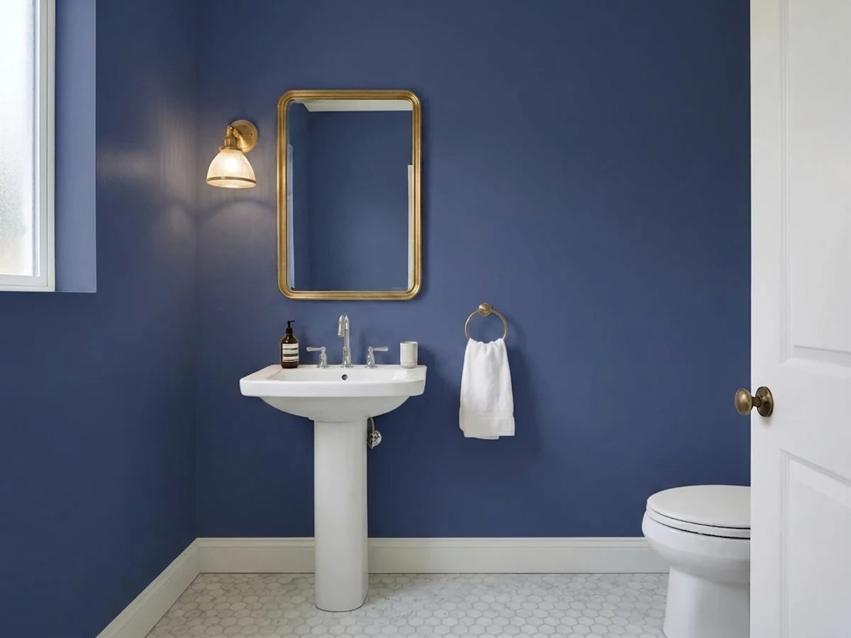 Behr Bossa Nova in a powder room