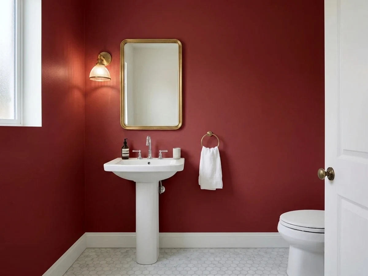 Behr Bricktone in a powder room