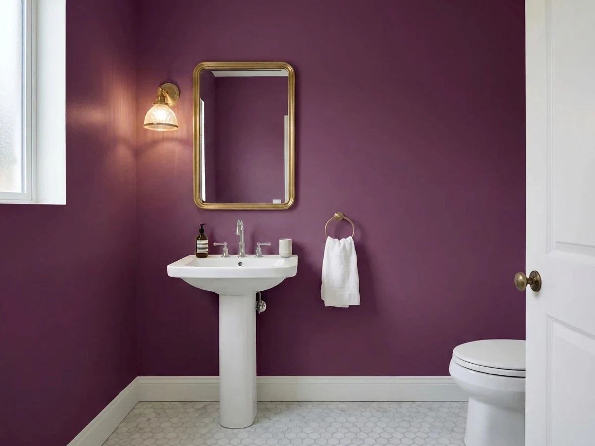 Behr Haunting Melody in a powder room