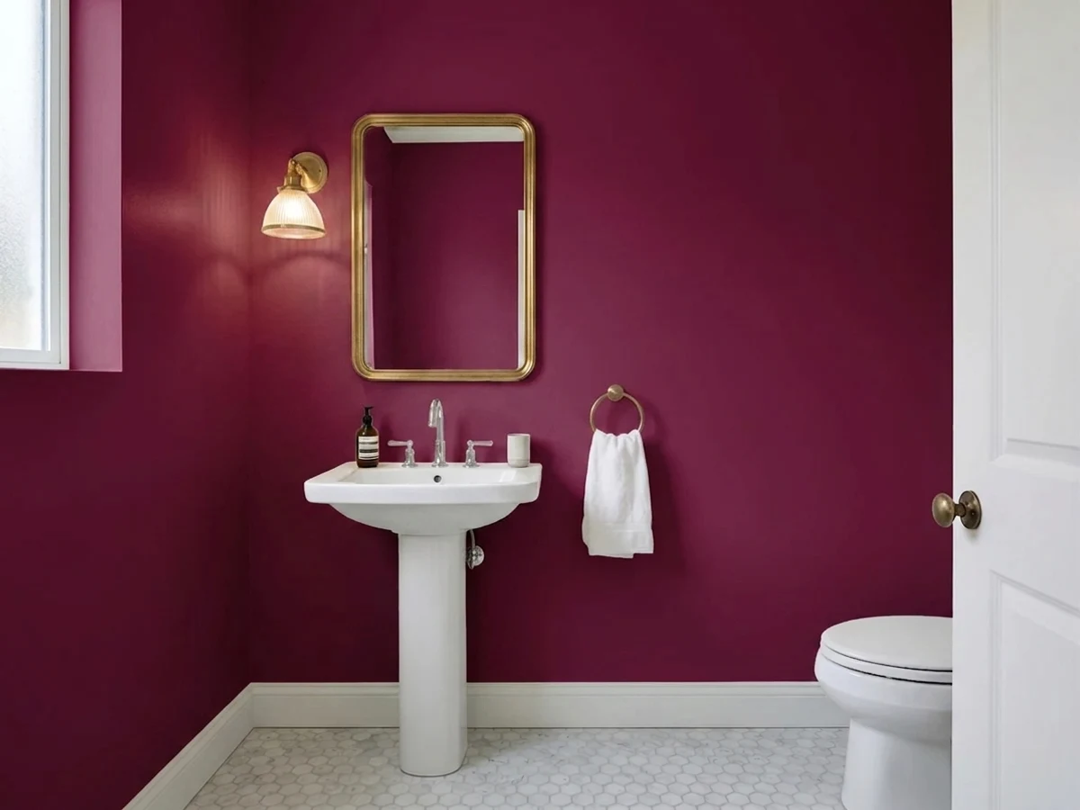 Behr Luscious in a powder room