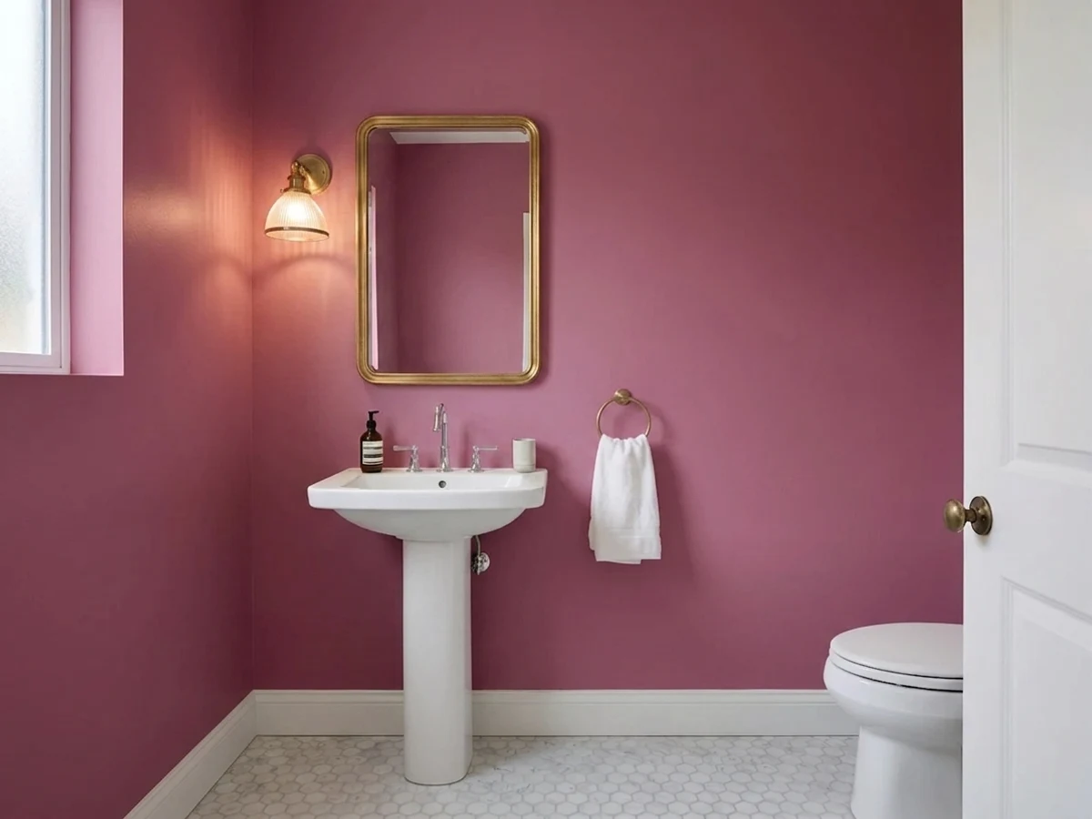 Room painted in Fuscia Fizz