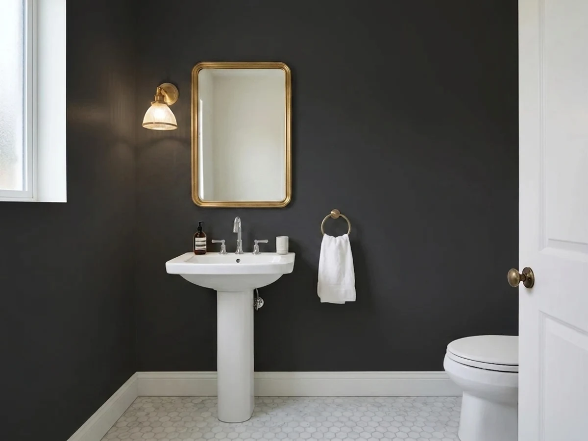 Room painted in Tricorn Black