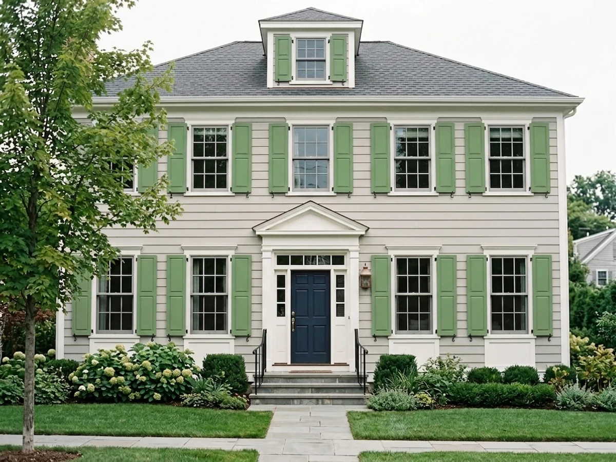 deep laurel green shutters — trending green shutters colors 2026