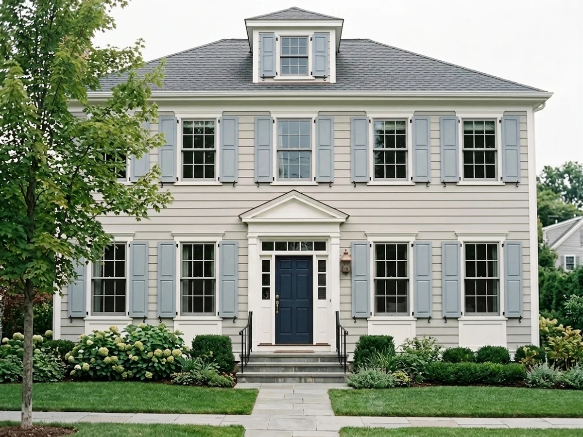 Benjamin Moore Blue Heather in a shutters