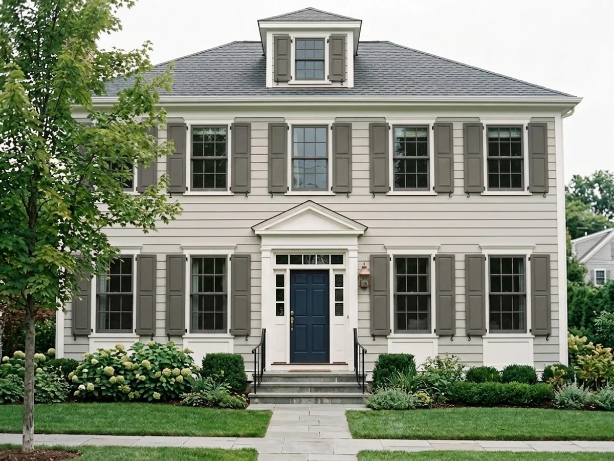 Benjamin Moore Iron Mountain in a shutters
