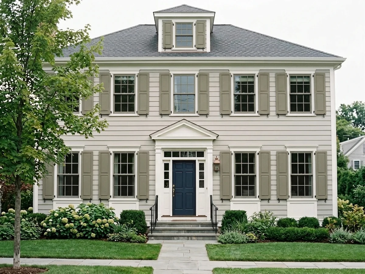 Benjamin Moore Tate Olive in a shutters