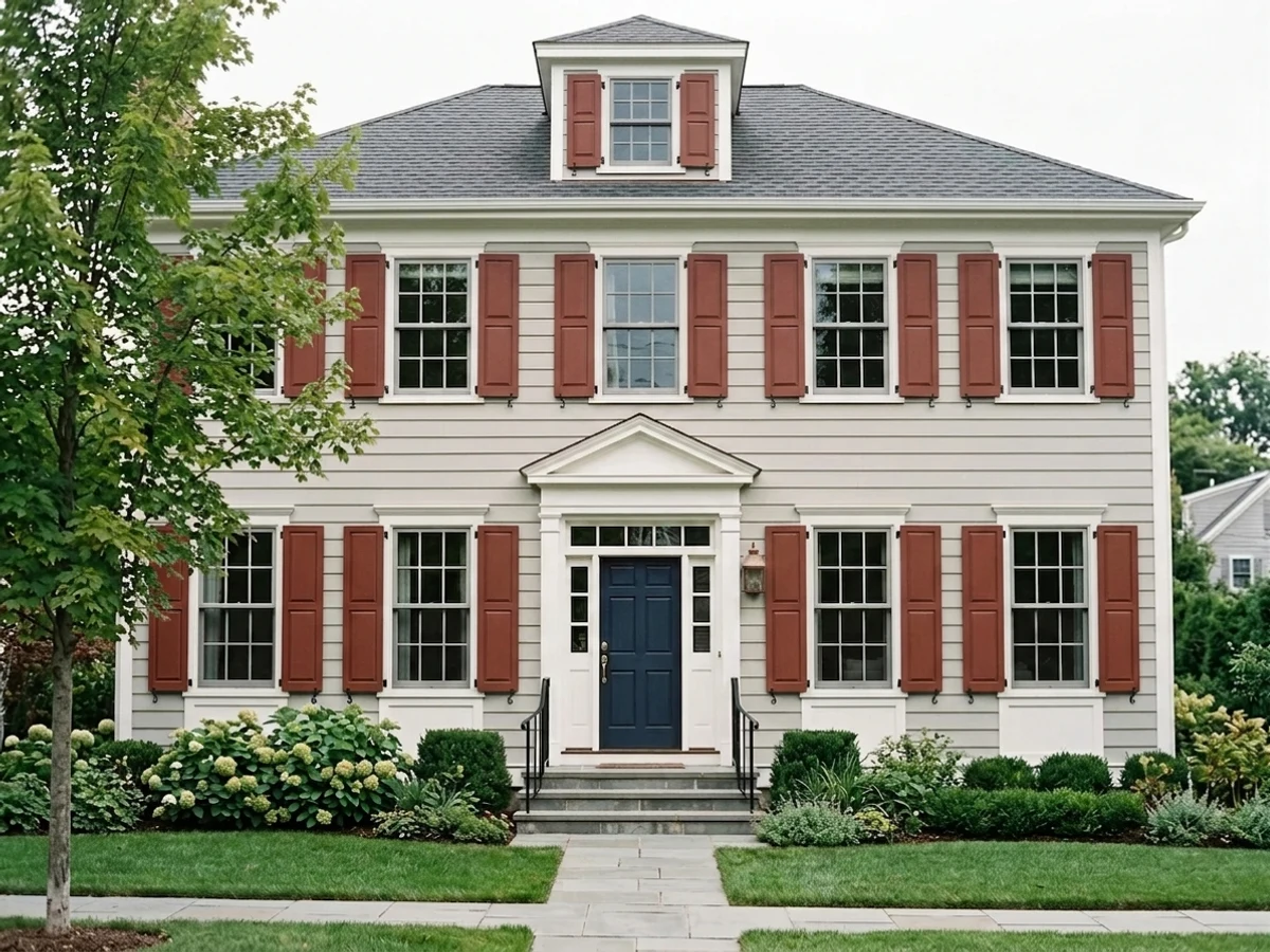 Pratt & Lambert Brick Red in a shutters