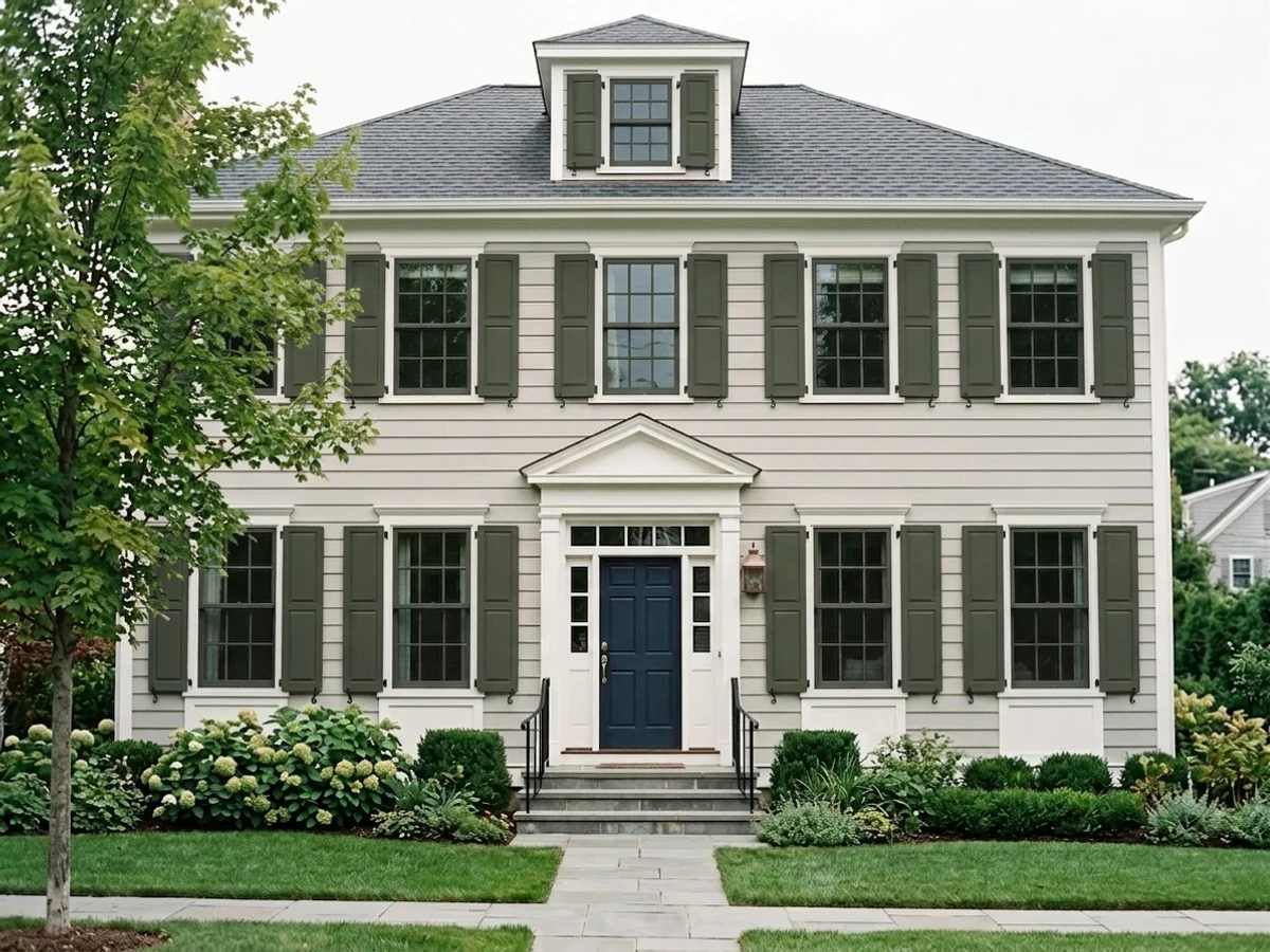 Sherwin-Williams Laurel Woods in a shutters