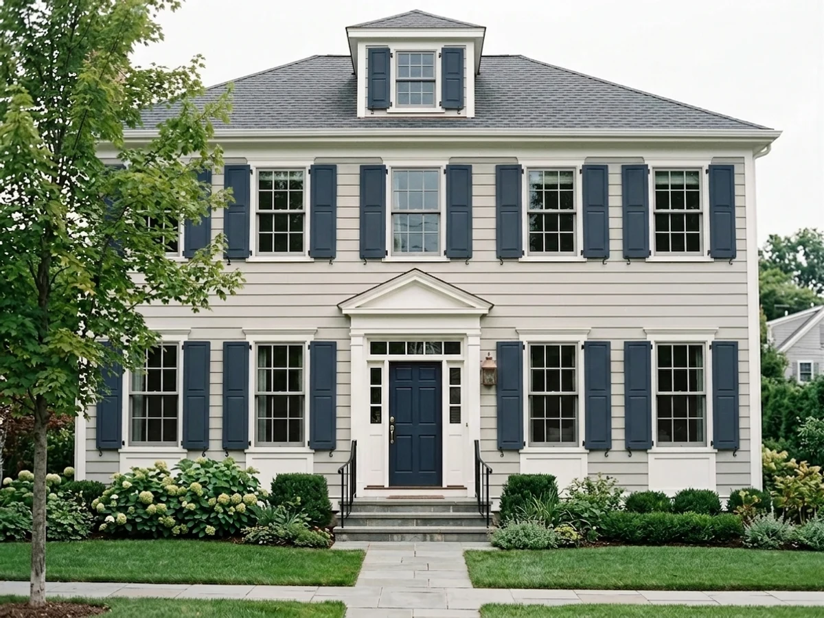 deep navy shutters — trending blue shutters colors 2026