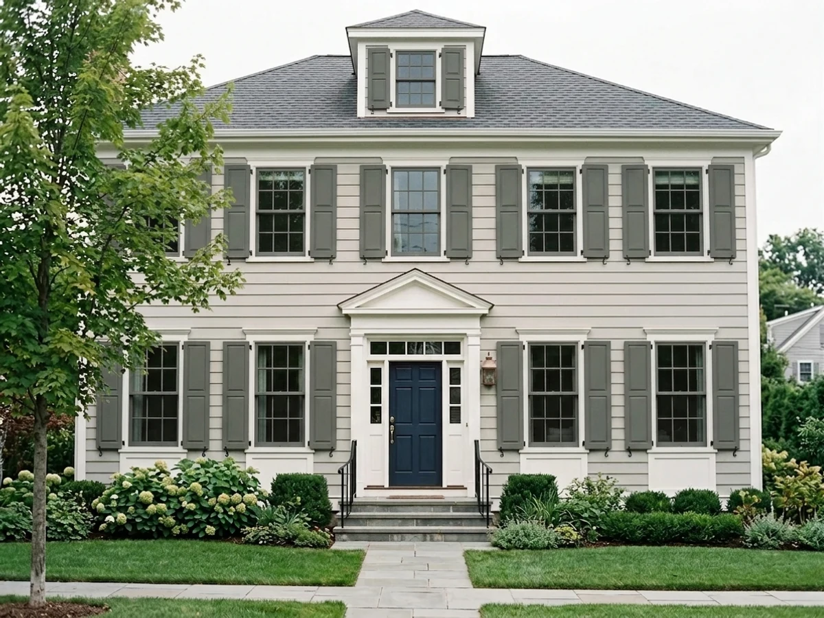 green-gray shutters — trending gray shutters colors 2026
