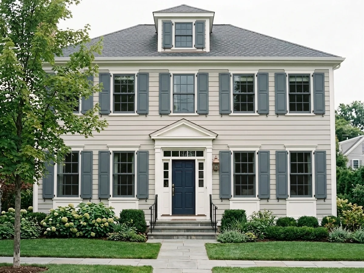 Waterloo — blue shutters painted in Waterloo