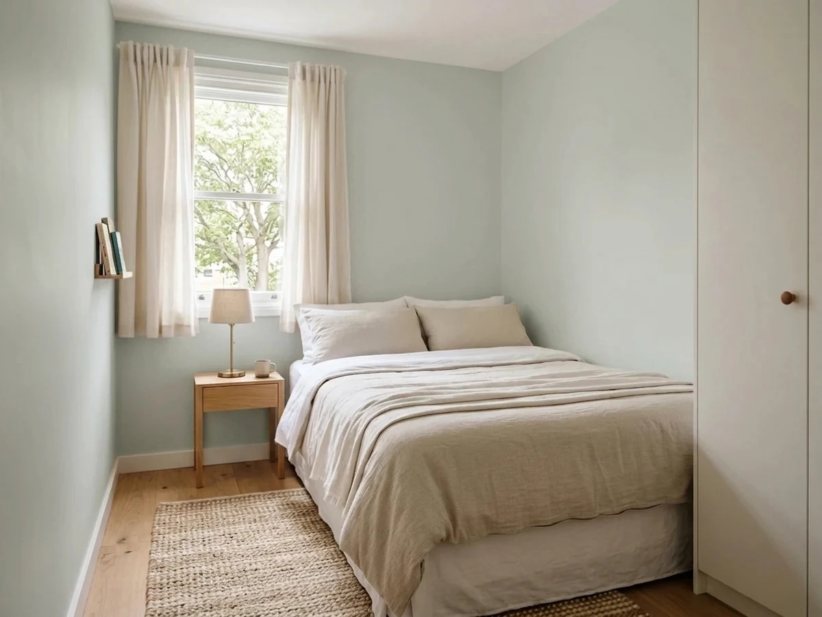 gray small bedroom color idea — Sea Salt